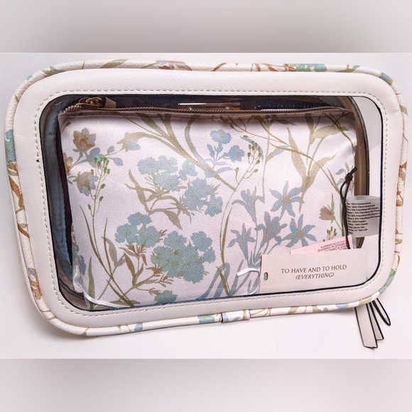 Nip luxury VS limited ed bridal triple blue floral zip bag online exclusive - Picture 6 of 8